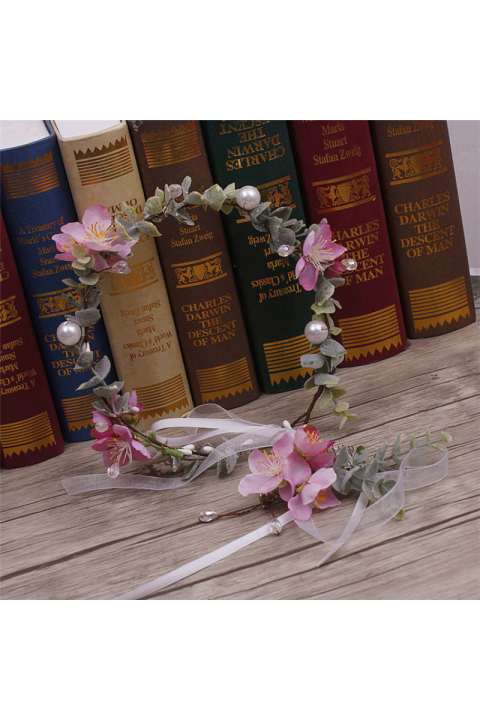 Three Colors Optional Handmade Imitation Flower Bridal Headpiece Comb