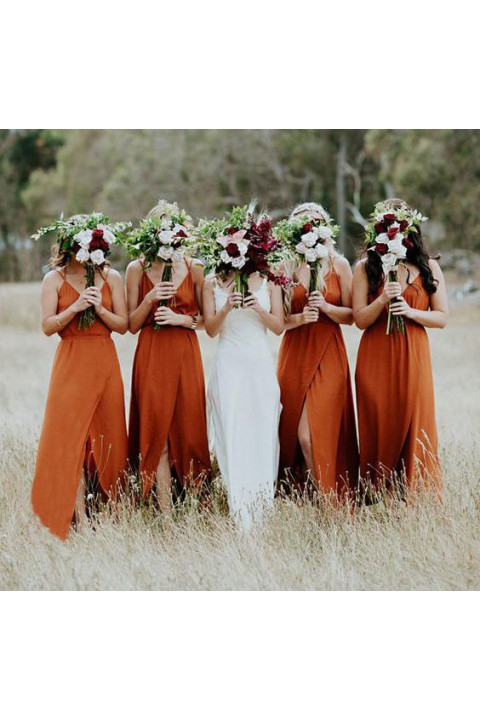 Clearance | Open back bridesmaid dress with split