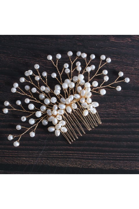 Pearl Beaded Branch Bridal Hair Comb