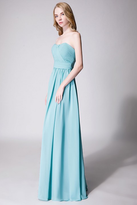 Cute Strapless Sweetheart Chiffon Bridesmaid Dress with Corset Back