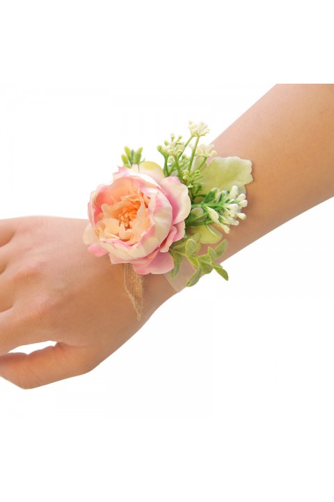 Artificial Flower Greenery Wrist Corsage