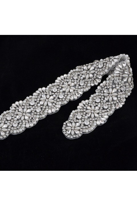 Rhinestone Crystal Ribbon Bridal Sash