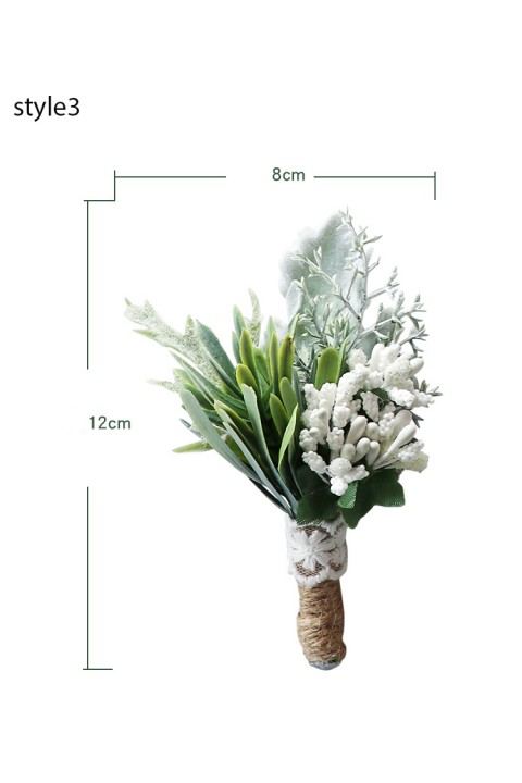 Artificial Greenery Groom Boutonniere
