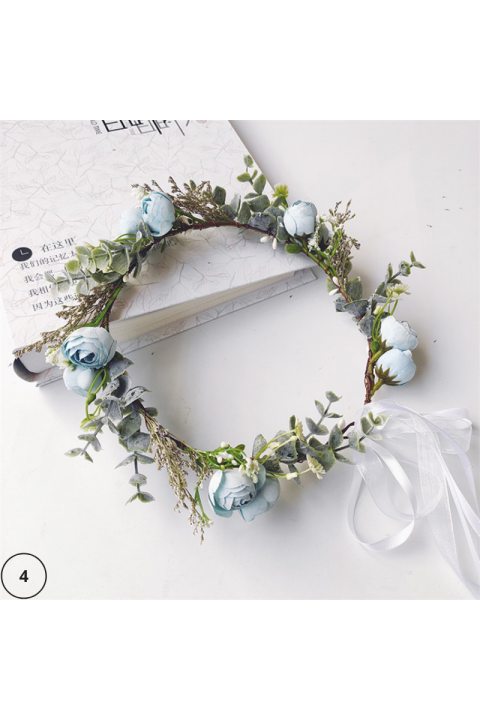 Handmade Green Plant Dried Flowers Bridal Headpiece Series