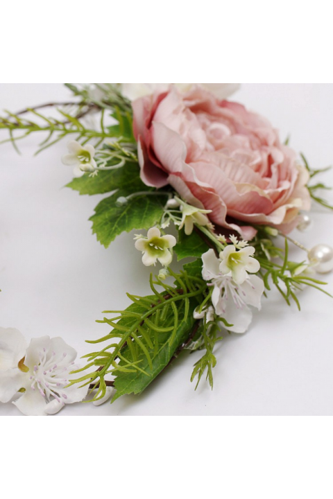 Handmade Green Plant Imitation Bud Wreath Bridal Headpiece Series