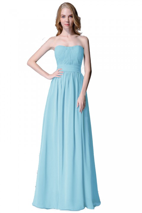 Cute Strapless Sweetheart Chiffon Bridesmaid Dress with Corset Back