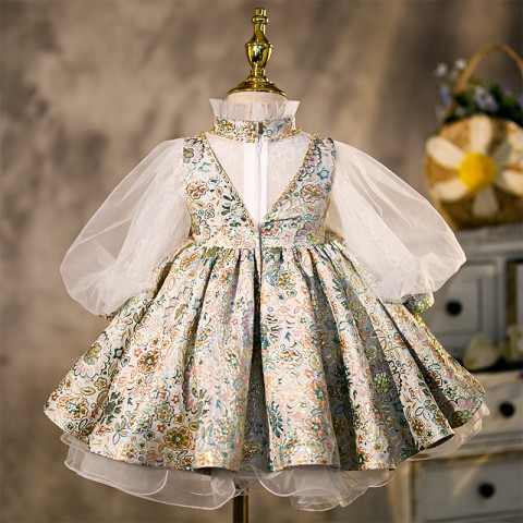 Round Neck Exquisite Tulle Lace Embroidery Princess Costume Dresses