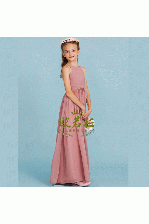 Casual Halter Sleeveless&Strapless Chiffon Skirt Junior Bridesmaid Dresses