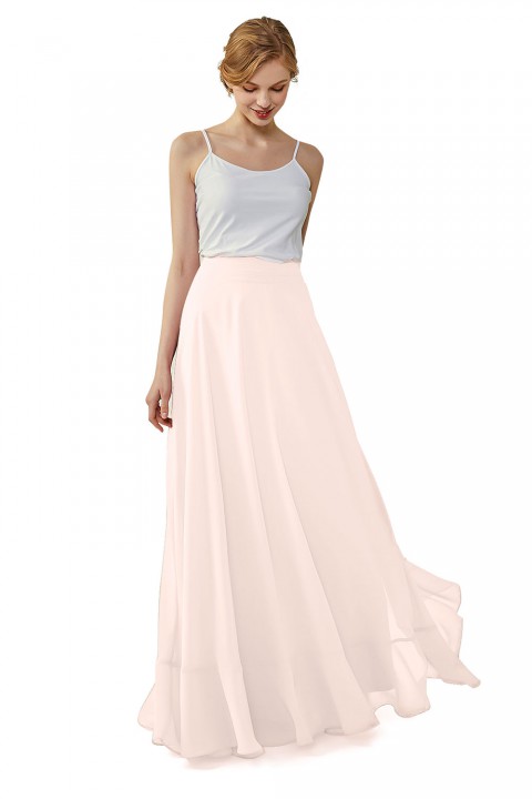 Long Chiffon Bridesmaid Skirt with Slit