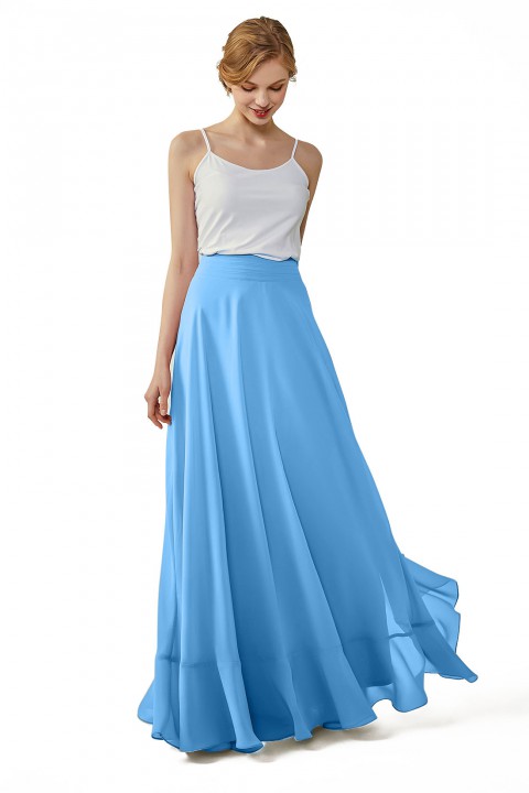 Long Chiffon Bridesmaid Skirt with Slit