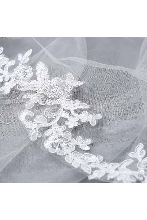 Lace Crochet One-Tier Cathedral Bridal Veil