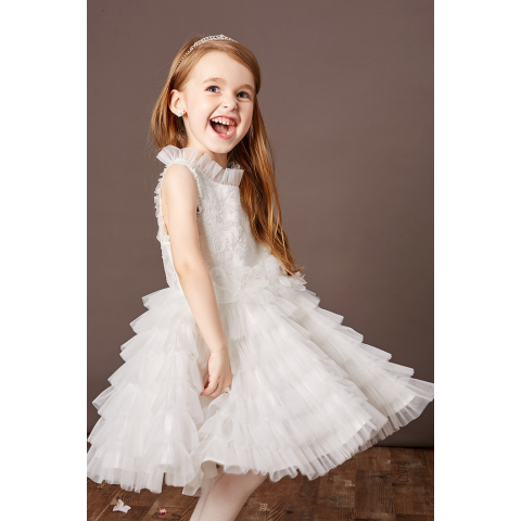 Sweet Fashion White Princess Tulle Skirt Flower Girl Dresses