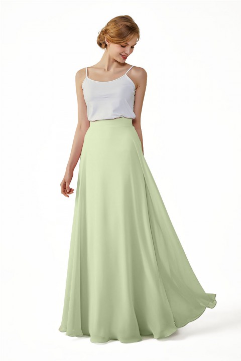 Simple Chiffon Bridesmaid Skirt Long