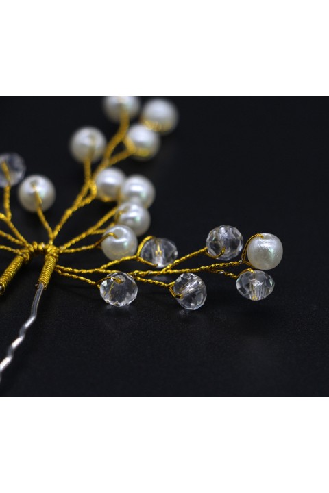 Pearl Crystal Branch Bride Hairpin