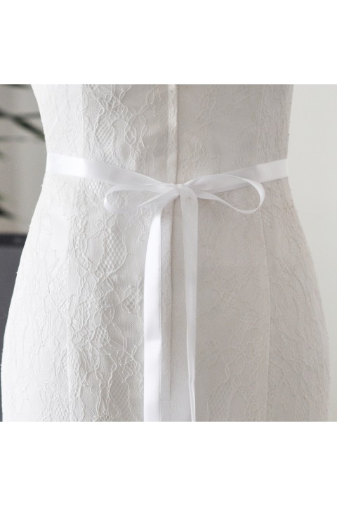 Pearl Crystal Ribbon Bridal Sash
