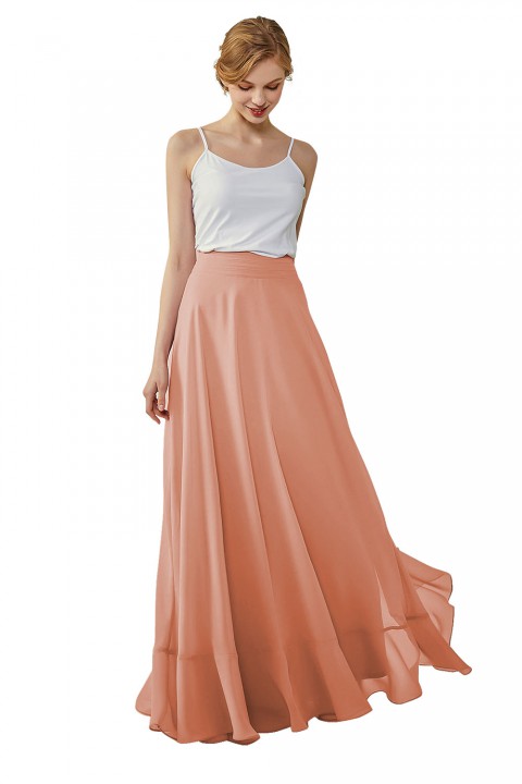 Long Chiffon Bridesmaid Skirt with Slit