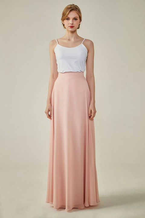 Simple Chiffon Bridesmaid Skirt Long