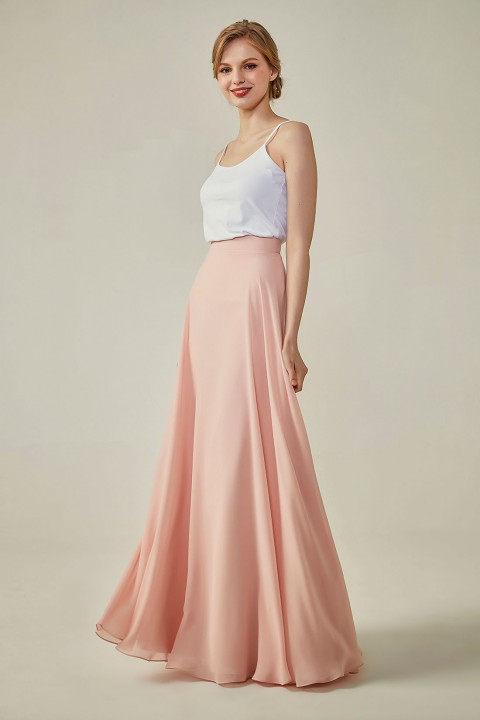 Simple Chiffon Bridesmaid Skirt Long