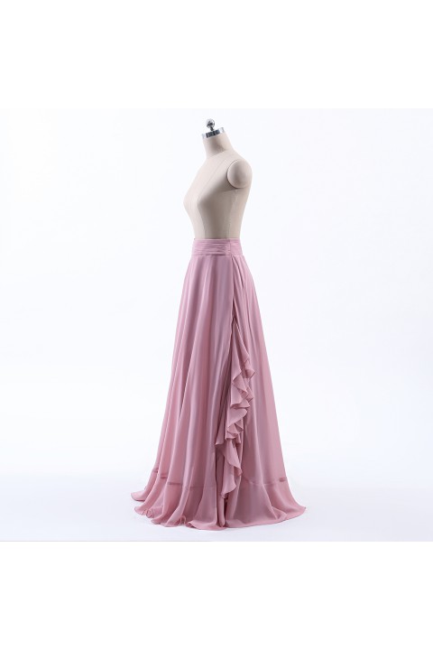 Long Chiffon Bridesmaid Skirt with Slit